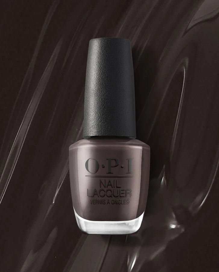 OPI Nail Lacquer in Brown to Earth, a dark brown cream